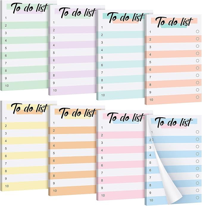 8 Pack to Do List Notepad Cute 4 x 6 to Do List Planner Sticky Notes Daily Lined Sticky Notes Pad... | Amazon (US)