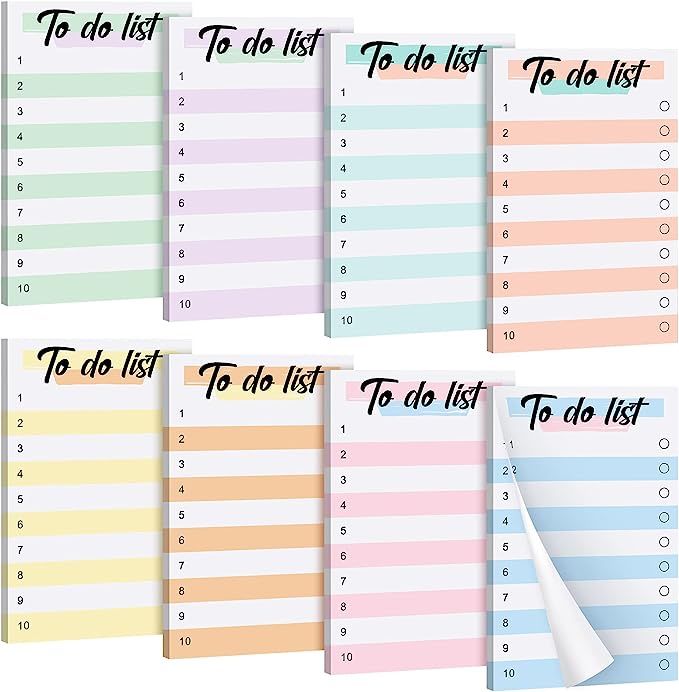 8 Pack to Do List Notepad Cute 4 x 6 to Do List Planner Sticky Notes Daily Lined Sticky Notes Pad... | Amazon (US)