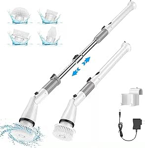 AZBM Electric Spin Scrubber for Bathroom - Electric Scrubber Cleaning Brush with 4 Replacement Br... | Amazon (CA)