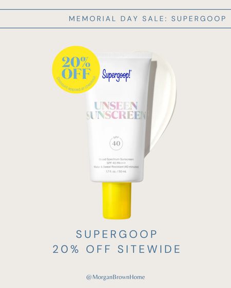 All Supergoop is on sale for a limited time. Stock up on your sunscreen for the summer…don’t forget the daily face sunscreen stash too!

#LTKfindsunder50 #LTKsalealert #LTKbeauty
