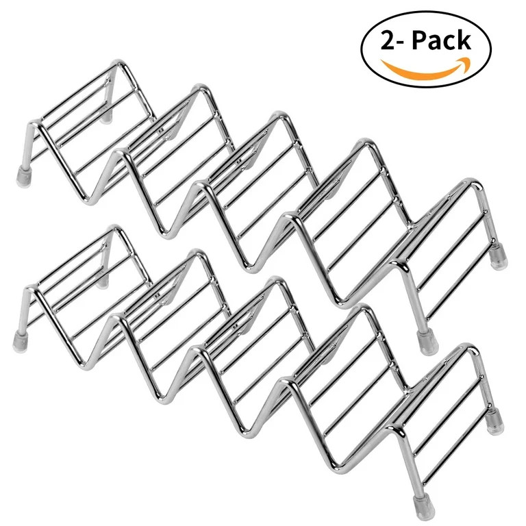 Vitdipy Taco Holder, 2 Pcs Stainless Steel Stackable Stands with Anti Slip Foot Pads, Suitable fo... | Walmart (US)