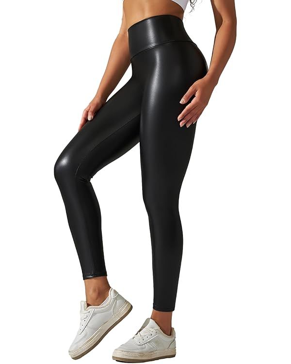 MANIFIQUE Faux Leather Leggings for Women Pleather Pants Hight Waisted Butt Lift Sexy Leather Pan... | Amazon (US)