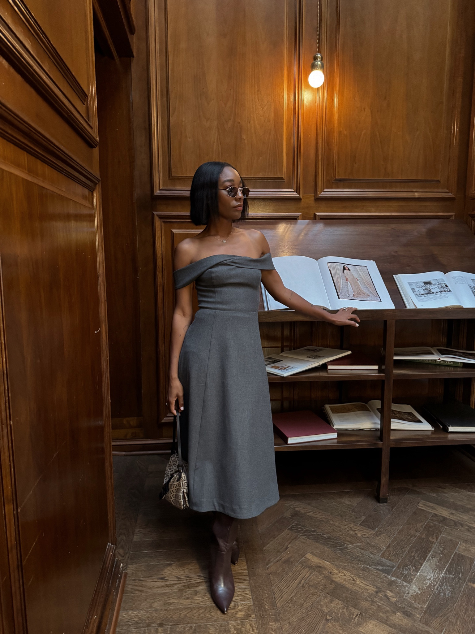 LTKcon fall outfit: Grey off the shoulder dress. I'm 5ft and wearing 0, if you have larger breast than me I would size up to a 2. Paired with pointed toe brown boots perfect for fall and winter 

#LTKShoeCrush #LTKCon #LTKStyleTip