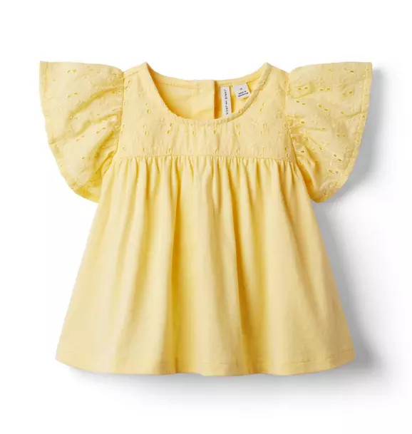 Eyelet Flutter Sleeve Top | Janie and Jack