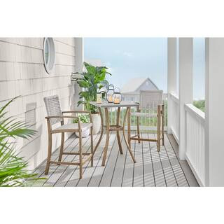 Hampton Bay Summerhaven 3-Piece Wicker Square Balcony Height Outdoor Bistro Set 2352-BCT1 - The H... | The Home Depot
