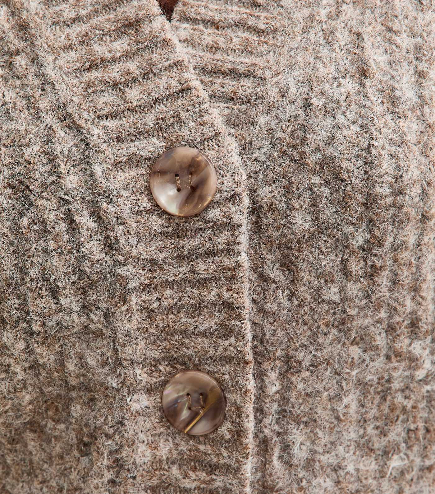 Mink Chunky Knit V-Neck Cardigan | New Look | New Look (UK)