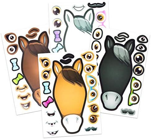 24 Make A Horse Stickers Sheets for Kids - Horse, Petting Zoo, & Barnyard Theme Birthday Party Favor | Amazon (US)