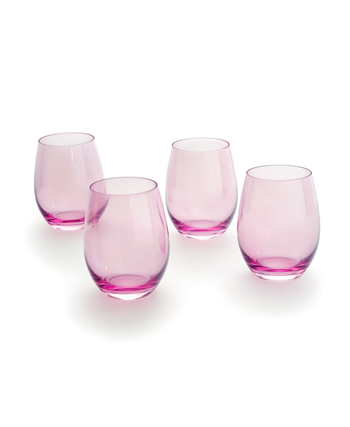 Godinger Veneto Ballet Stemless Wine Glasses, Set of 4 - Pink | Macy's