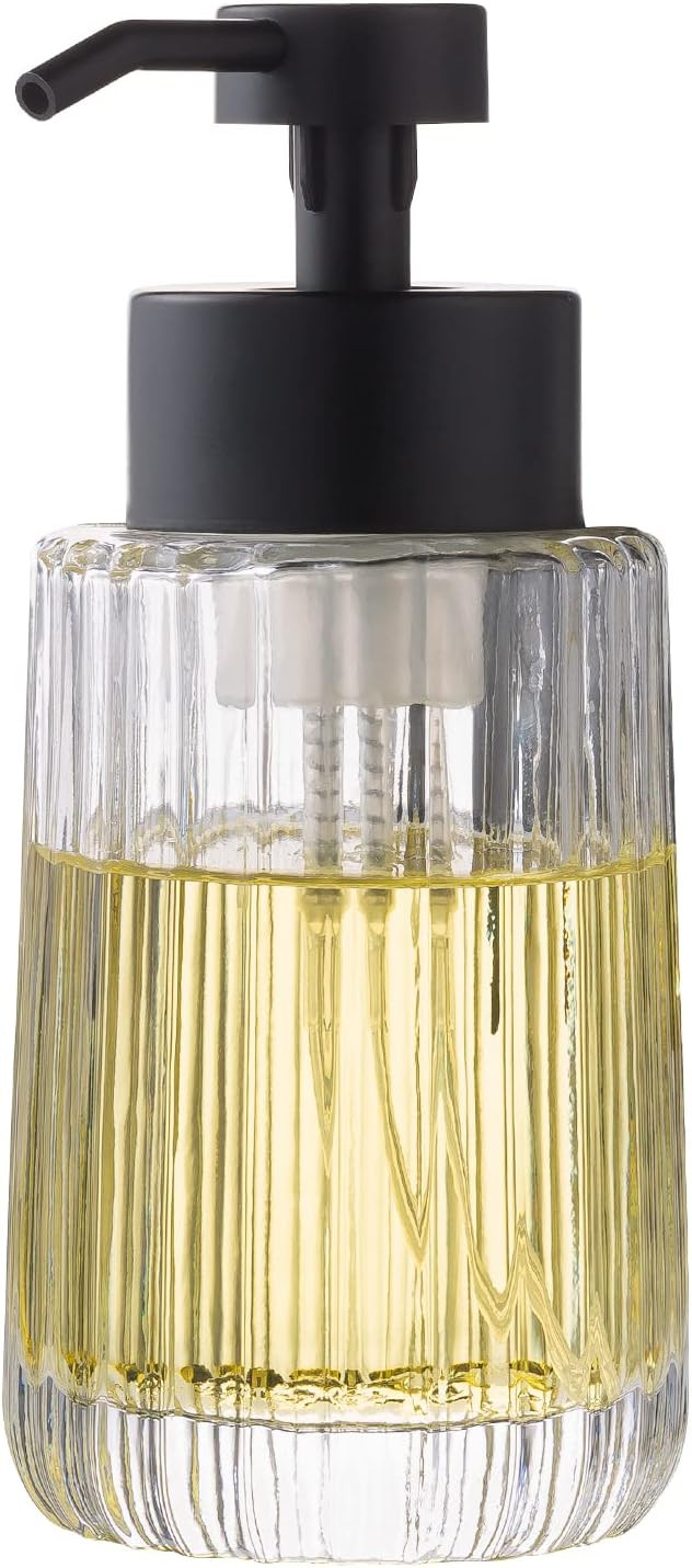 Easy Tang Glass Foaming Soap Dispenser with Black Pump, 12 OZ Vintage-Inspired Modern Glass Refil... | Amazon (US)