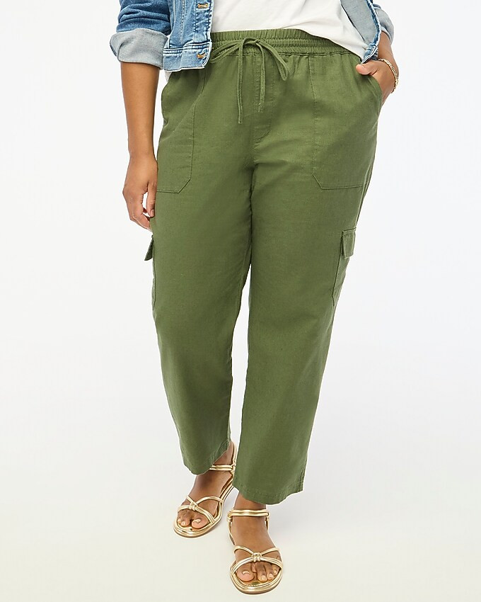 Linen-blend cropped cargo pant | J.Crew Factory