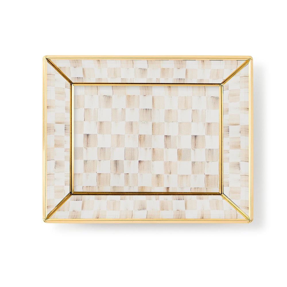 Mocha Check Small Glass Vanity Tray | MacKenzie-Childs