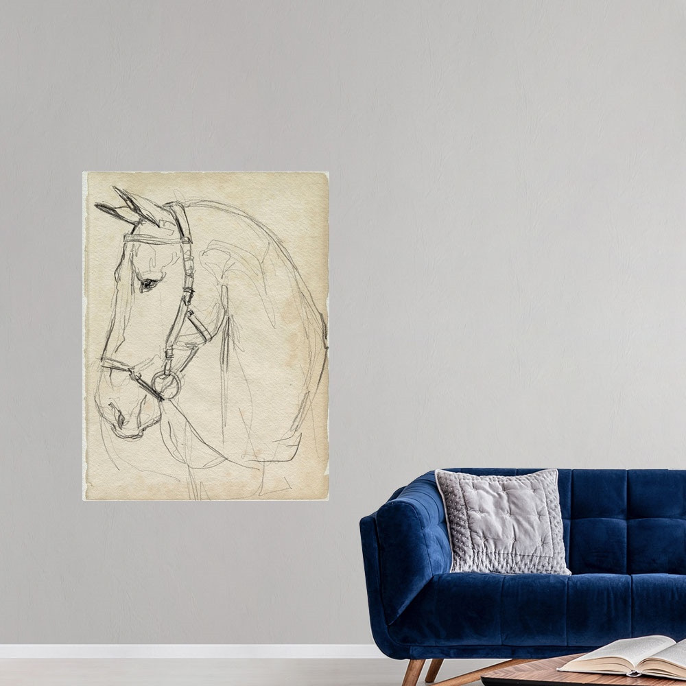 Horse In Bridle Sketch II Wall Art | Great Big Canvas - Dynamic