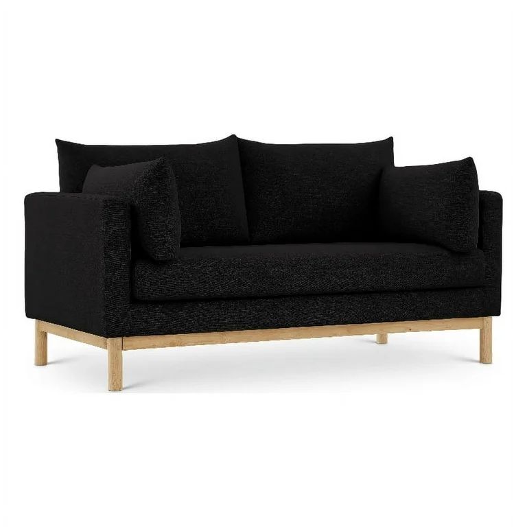 Meridian Furniture Langham Black Linen Textured Fabric Loveseat | Walmart (US)