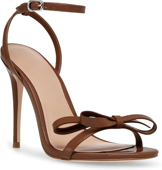Amazon.com | PiePieBuy Womens Bowknot Heeled Sandals Ankle Strap Buckle Open Toe High Stiletto He... | Amazon (US)