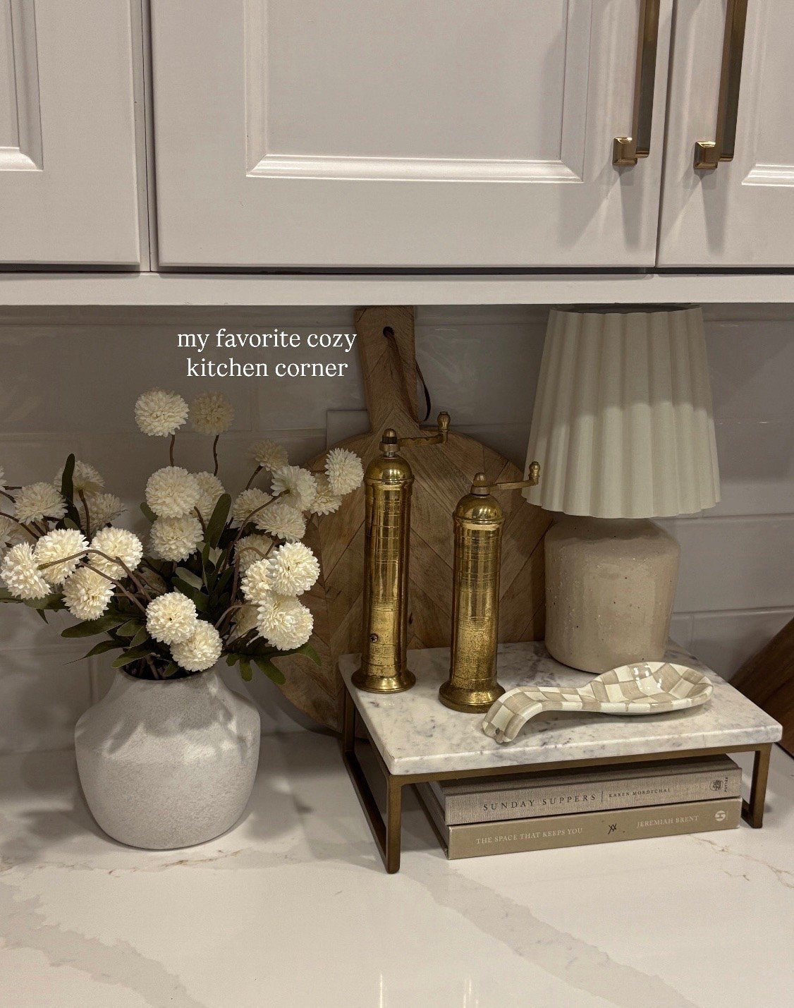 Kitchen counter decor inspo 🫶🏼 

Sale alert, kitchen, home decor, styling, vase, lamp, brass/gold, salt mill, pepper mill, Amazon home, minimalism, neutral, sidneymarieduke

#LTKHome

#LTKHome