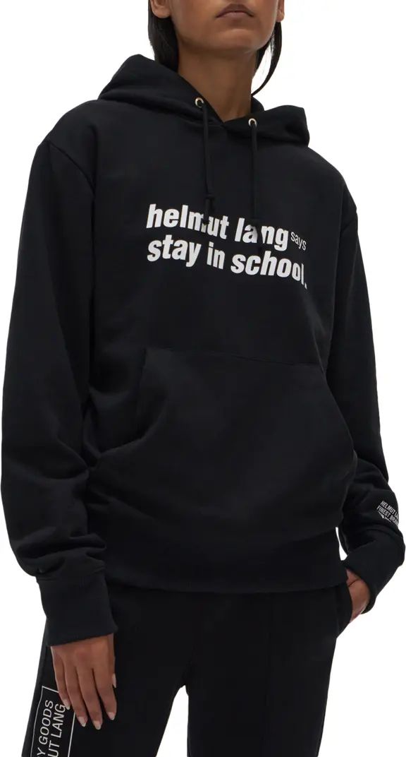 Helmut Lang Stay in School Graphic Cotton Hoodie | Nordstrom | Nordstrom