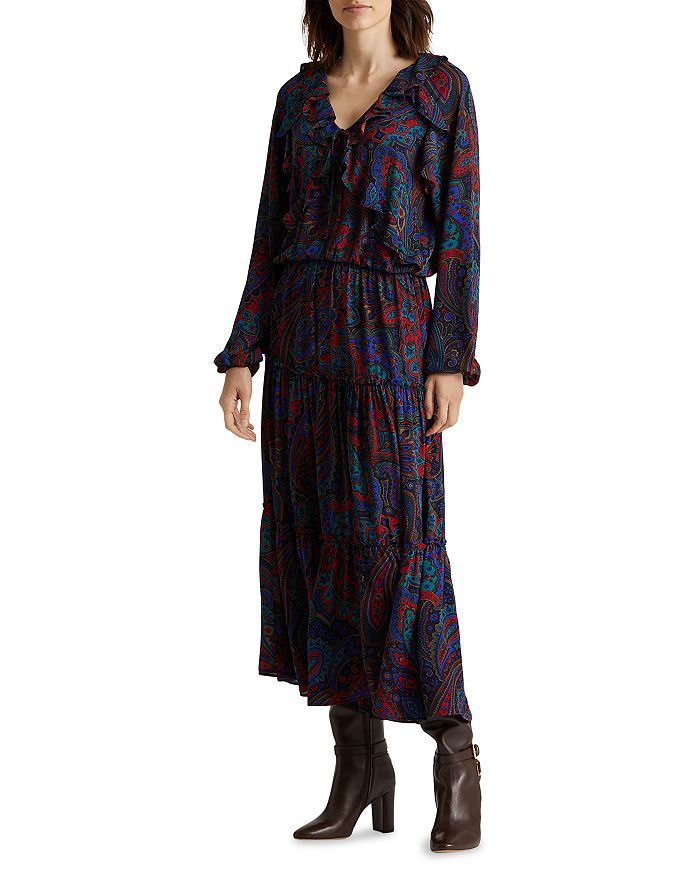 Paisley Georgette Long Sleeve Dress | Bloomingdale's (US)