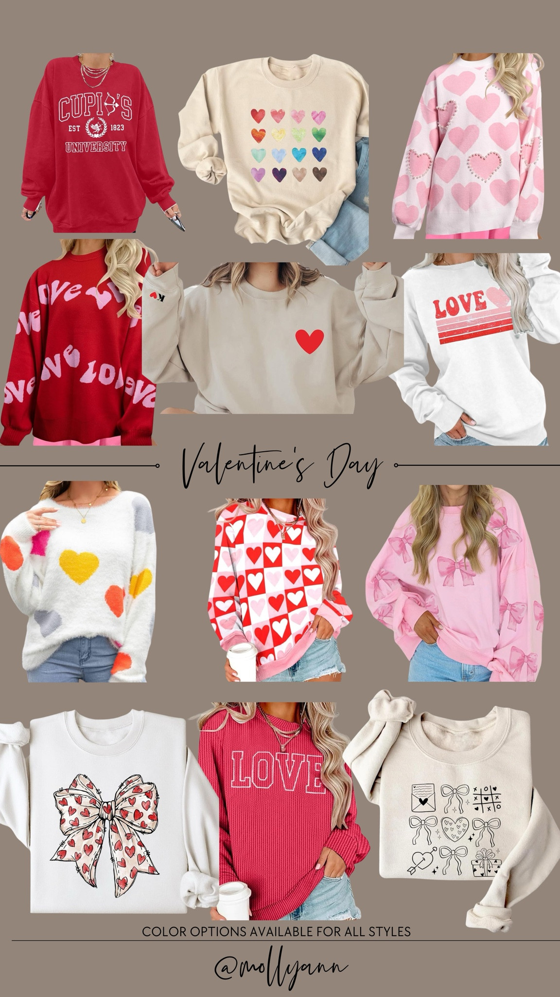 Valentine’s sweatshirts and sweaters from Amazon!! ❤️💕❤️