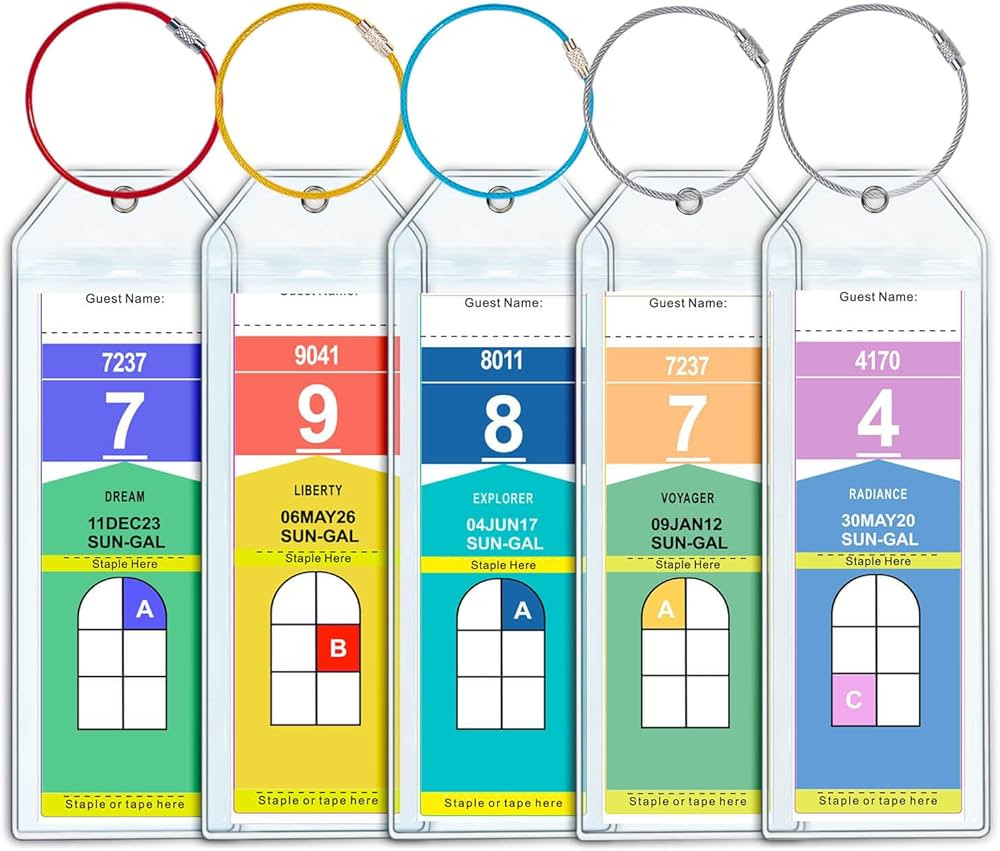 Cruise Luggage Tag Holder for Royal Caribbean & Celebrity 5 Pack, Cruise Ship Essentials 2025 Wat... | Amazon (US)
