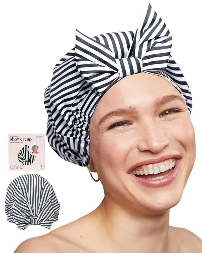 Kitsch Luxury Shower Cap for Women Waterproof - Reusable Shower Cap, Hair Cap for Shower, Waterpr... | Amazon (US)