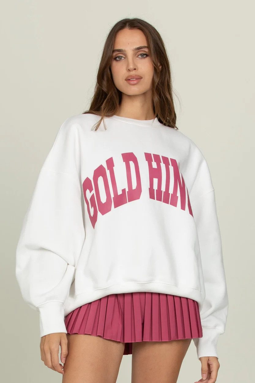 White Raspberry GH Wide Arm Sweatshirt | Gold Hinge