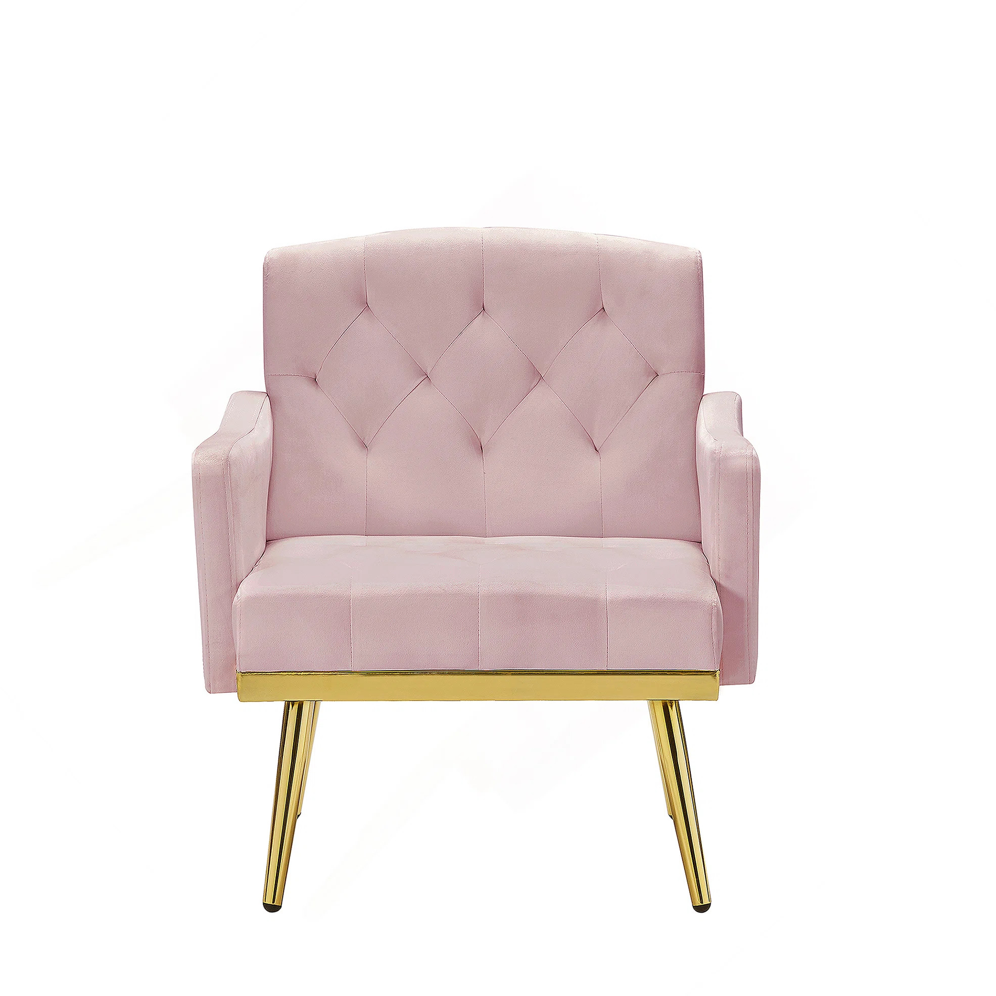 Mercer41 Comfortable And Stylish Velvet Armchair With Metal Legs And Side Pockets, Ideal For Vari... | Wayfair North America