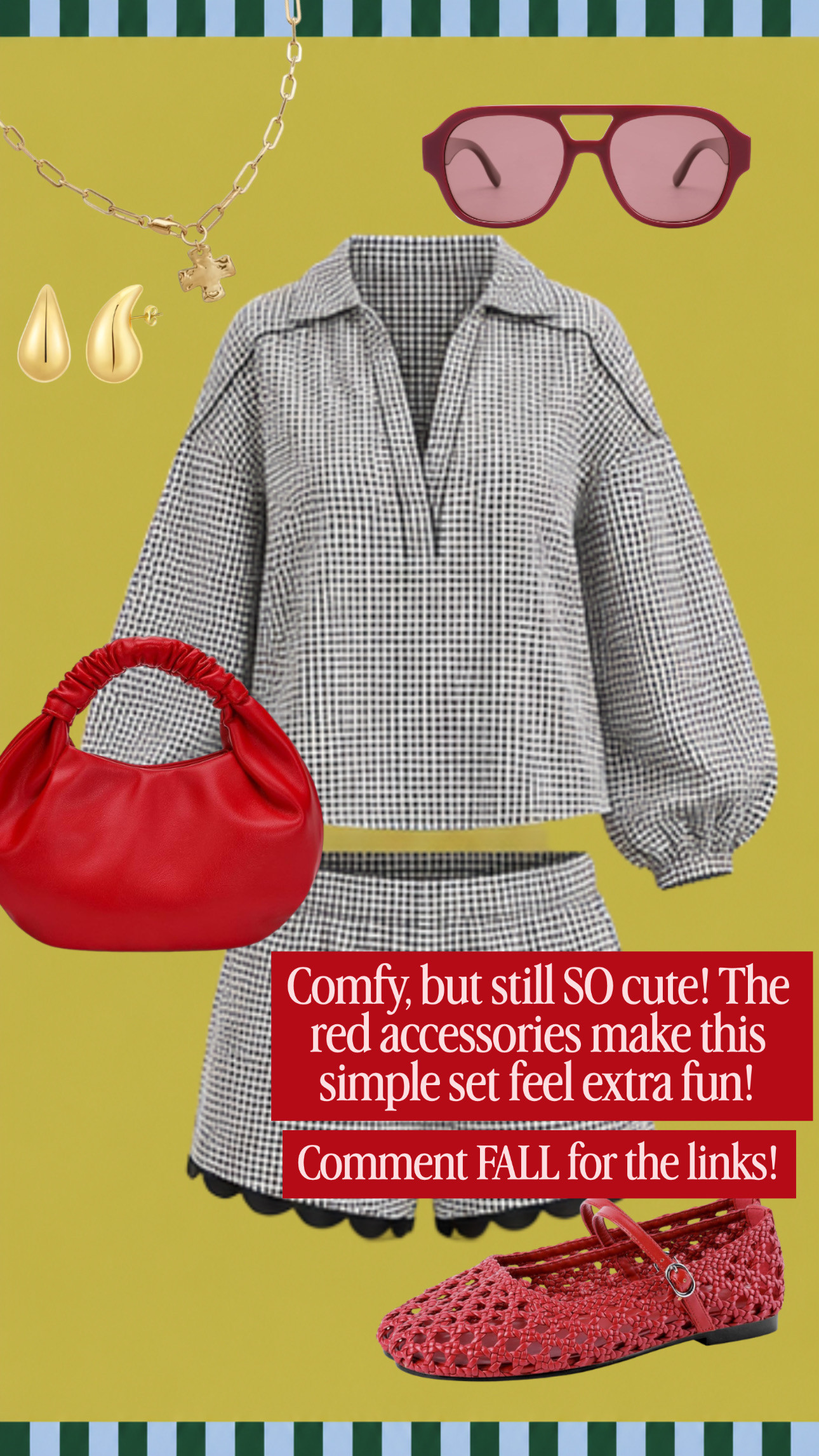 The set is comfy but still SO cute! The red accessories make this simple outfit feel extra fun!

#LTKootd #LTKmomlife #LTKSeasonal
