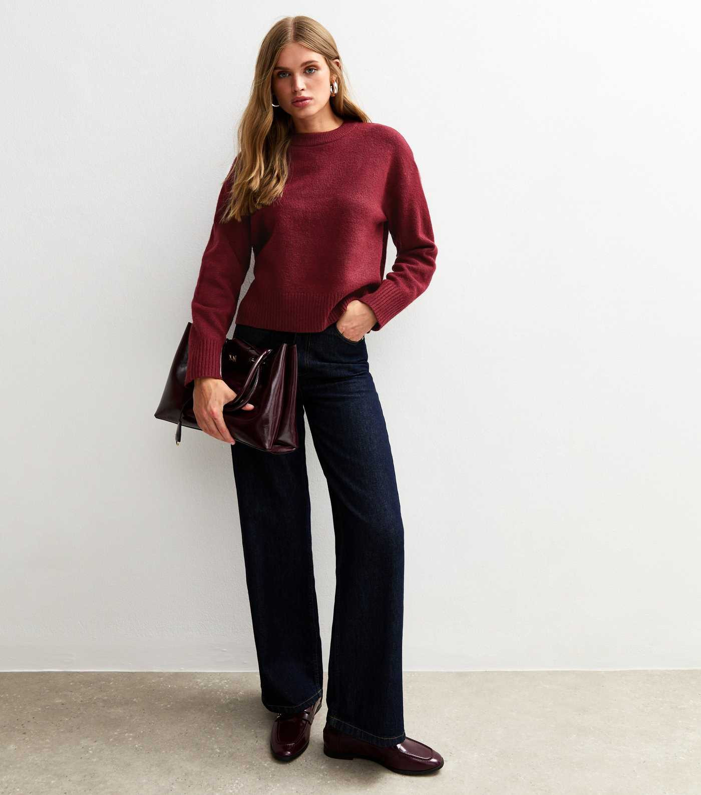 Burgundy Crew Neck Jumper | New Look | New Look (UK)