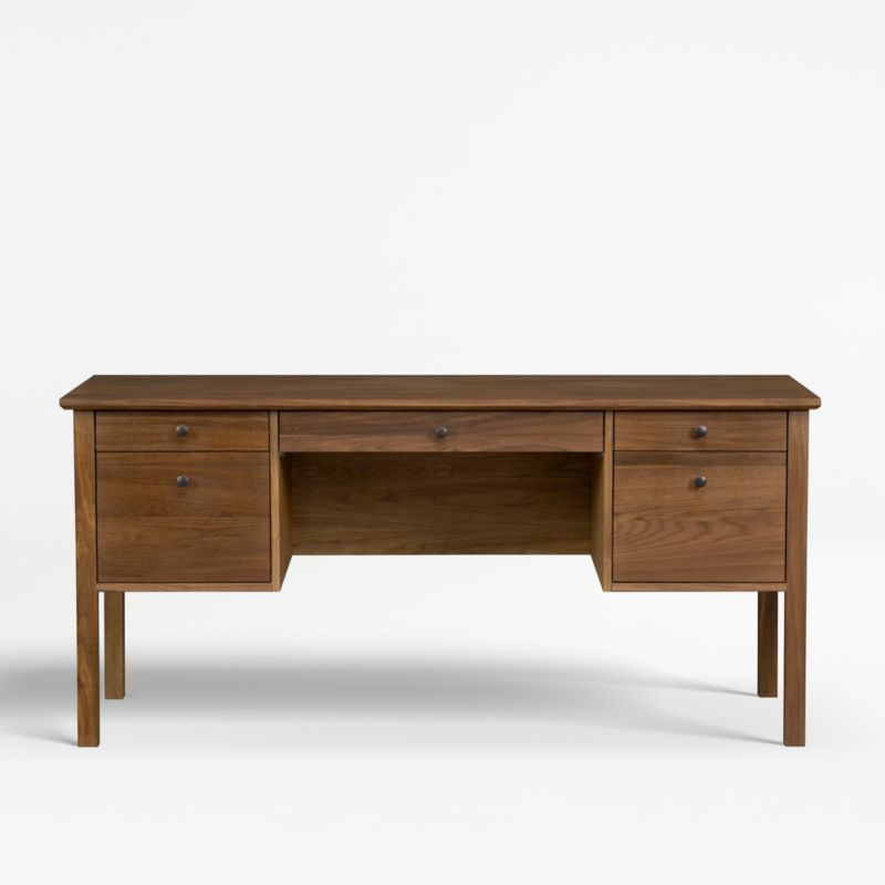 Ainsworth Walnut Executive Desk + Reviews | Crate & Barrel | Crate & Barrel