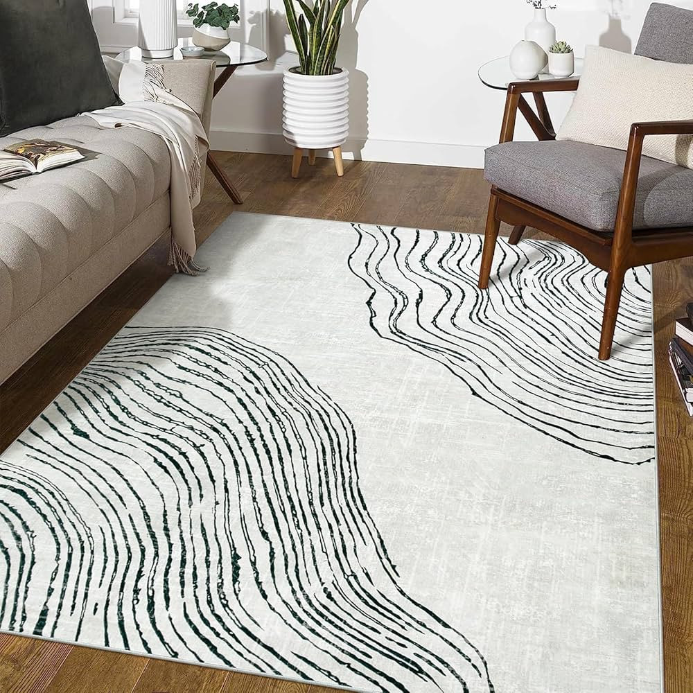 Wonnitar 5x7 Area Rugs, Modern Living Room Rug, Washable Rugs for Bedroom, Non-Slip Abstract Mini... | Amazon (US)