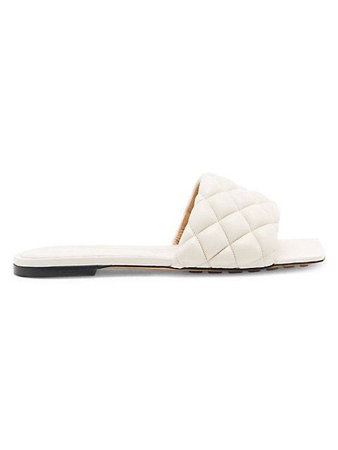 Padded Leather Slide Sandals | Saks Fifth Avenue