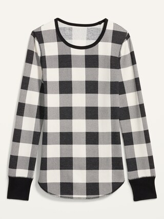 Printed Thermal-Knit Long-Sleeve Tee for Women | Old Navy (US)