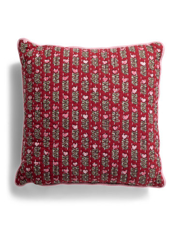 20x20 Block Print Heart Pillow | TJ Maxx
