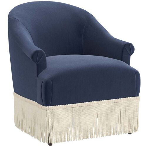 Abigail Fringe Accent Chair, Velvet | One Kings Lane