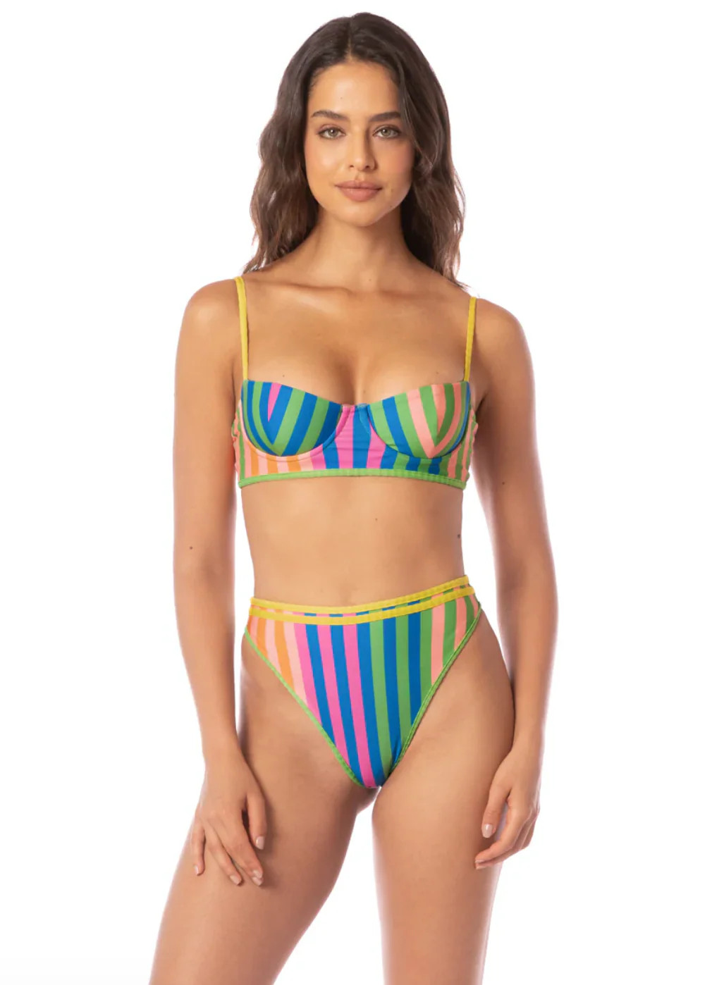 Striped Mule Elite High Rise Classic Bikini Bottom | ashe couture 