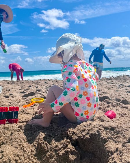 Colorful flower toddler girls swimsuit with arm coverage to protect from the sun! ☀️ 

#LTKtravel #LTKkids #LTKbaby