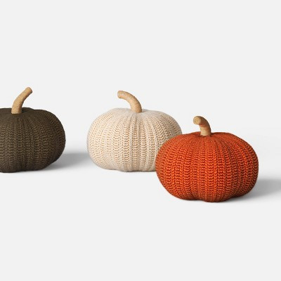 Knit Pumpkin with Jute Stem Novelty Throw Pillow - Threshold™ | Target