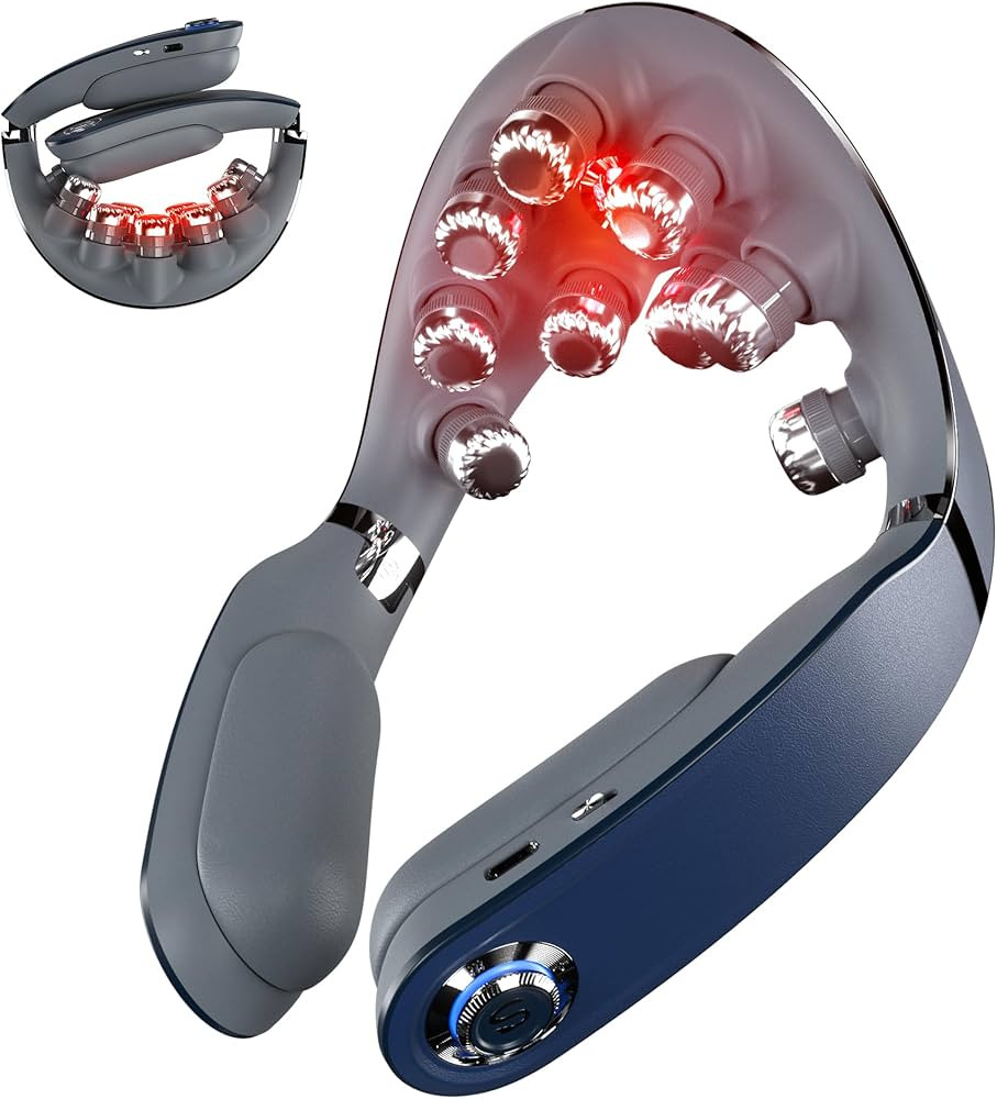 SKG Foldable Neck Massager with Heat, Cordless Deep Tissue Vibration Massager for Pain Relief, Po... | Amazon (US)