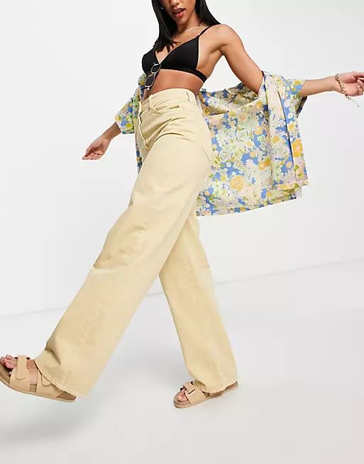 COLLUSION x008 wide leg jeans in yellow | ASOS (Global)