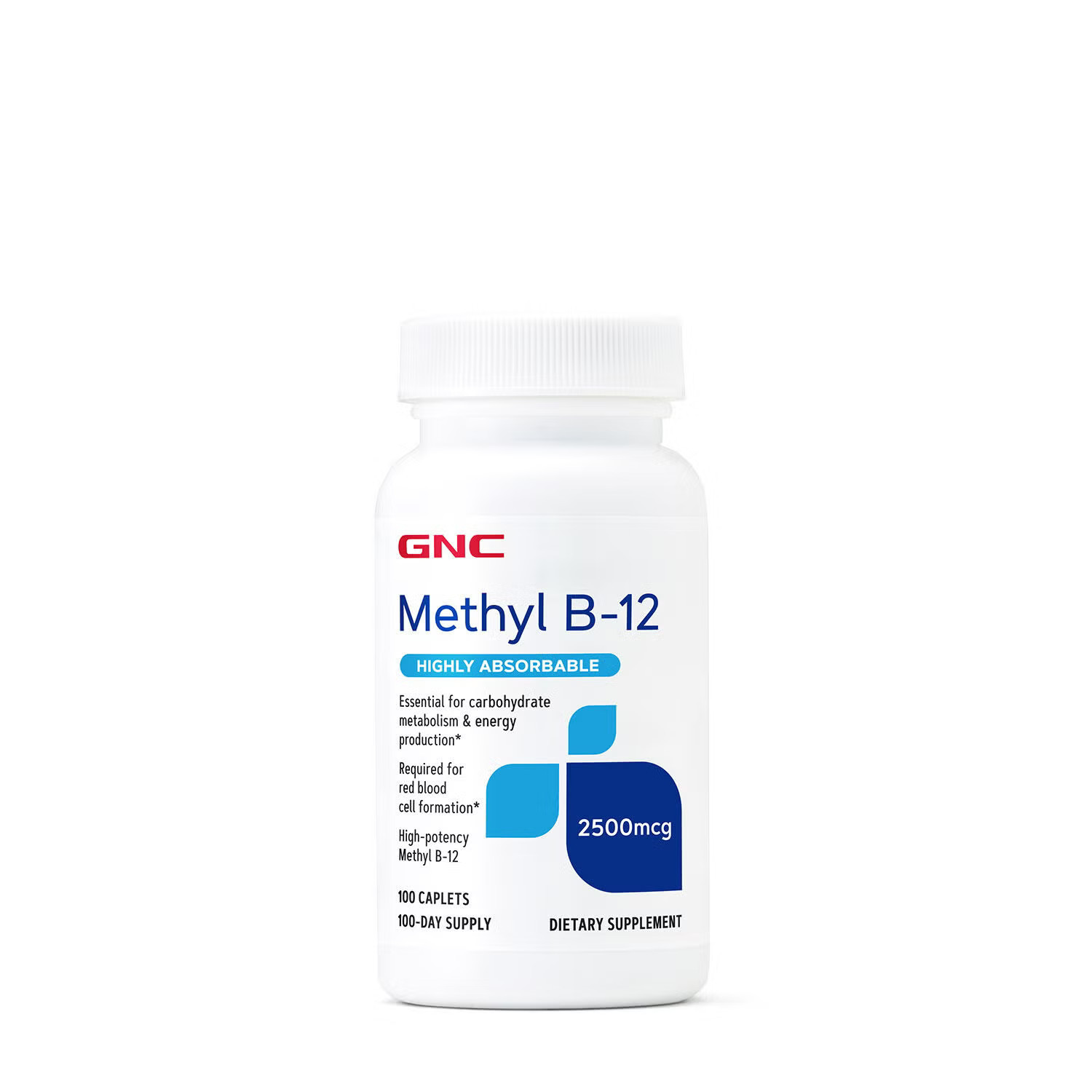 GNC Methyl BHealthy -12 2500 Mcg Healthy - 100 Caplets (100 Servings) | GNC