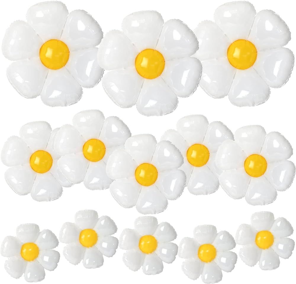 Daisy Balloons, NOVWANG 18pcs White Daisy Flower Balloons Party Decorations for Birthday Wedding ... | Amazon (US)