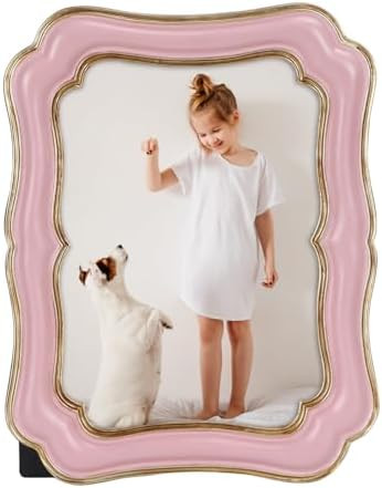 PHAREGE 5x7 Vintage Picture Frame Pink Gold, Ornate Antique Picture Frame for 5x7 Photo, Retro Ph... | Amazon (US)