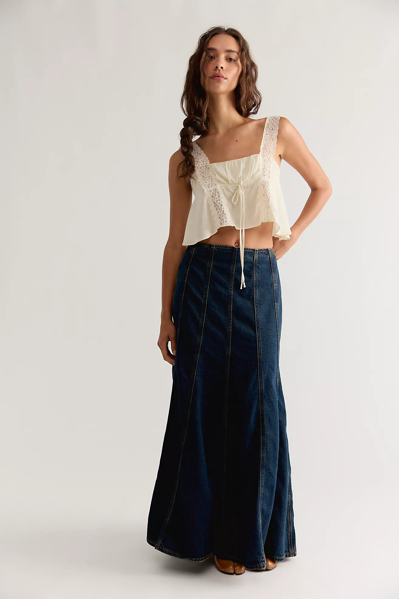 Levi's Seamed Flare Maxi Skirt | Free People (Global - UK&FR Excluded)