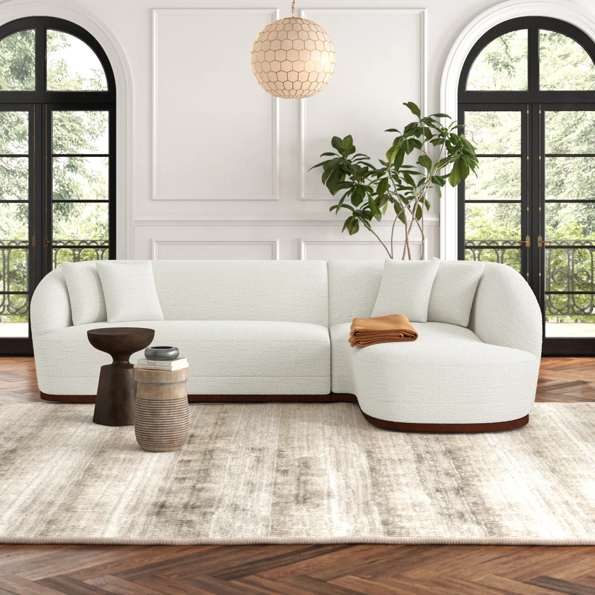 Jenny 126" Curved L-Shaped Sectional | Wayfair North America