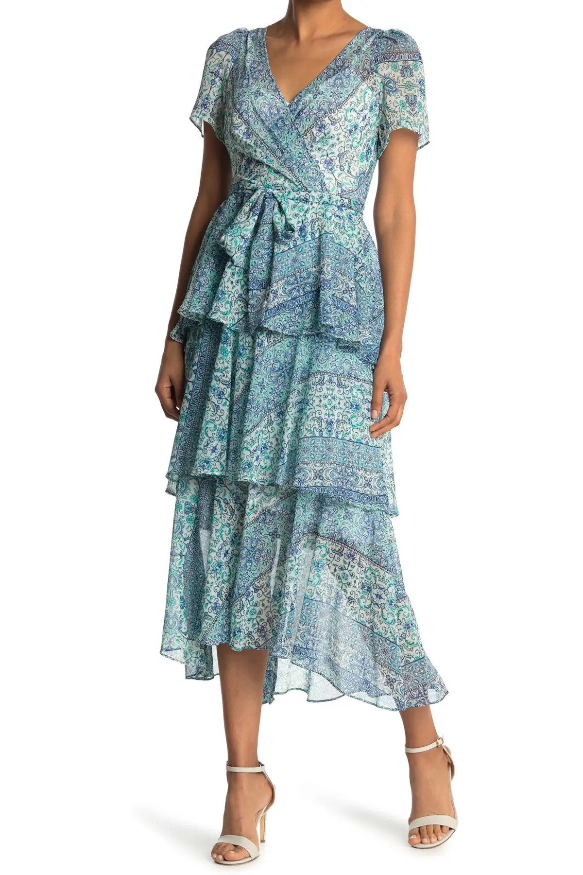 Calvin Klein | Surplice Tiered Chiffon Maxi Dress | Nordstrom Rack | Nordstrom Rack