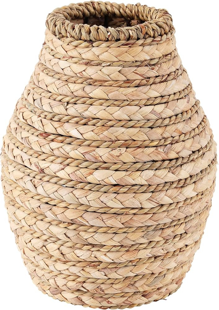 Deco 79 Seagrass Handmade Braided Vase, 8" x 8" x 10", Light Brown | Amazon (US)