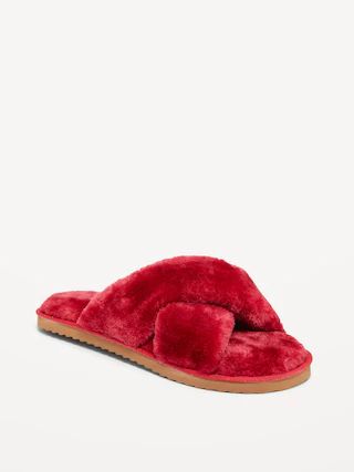 Cozy Faux Fur Slide Slippers for Women | Old Navy (US)