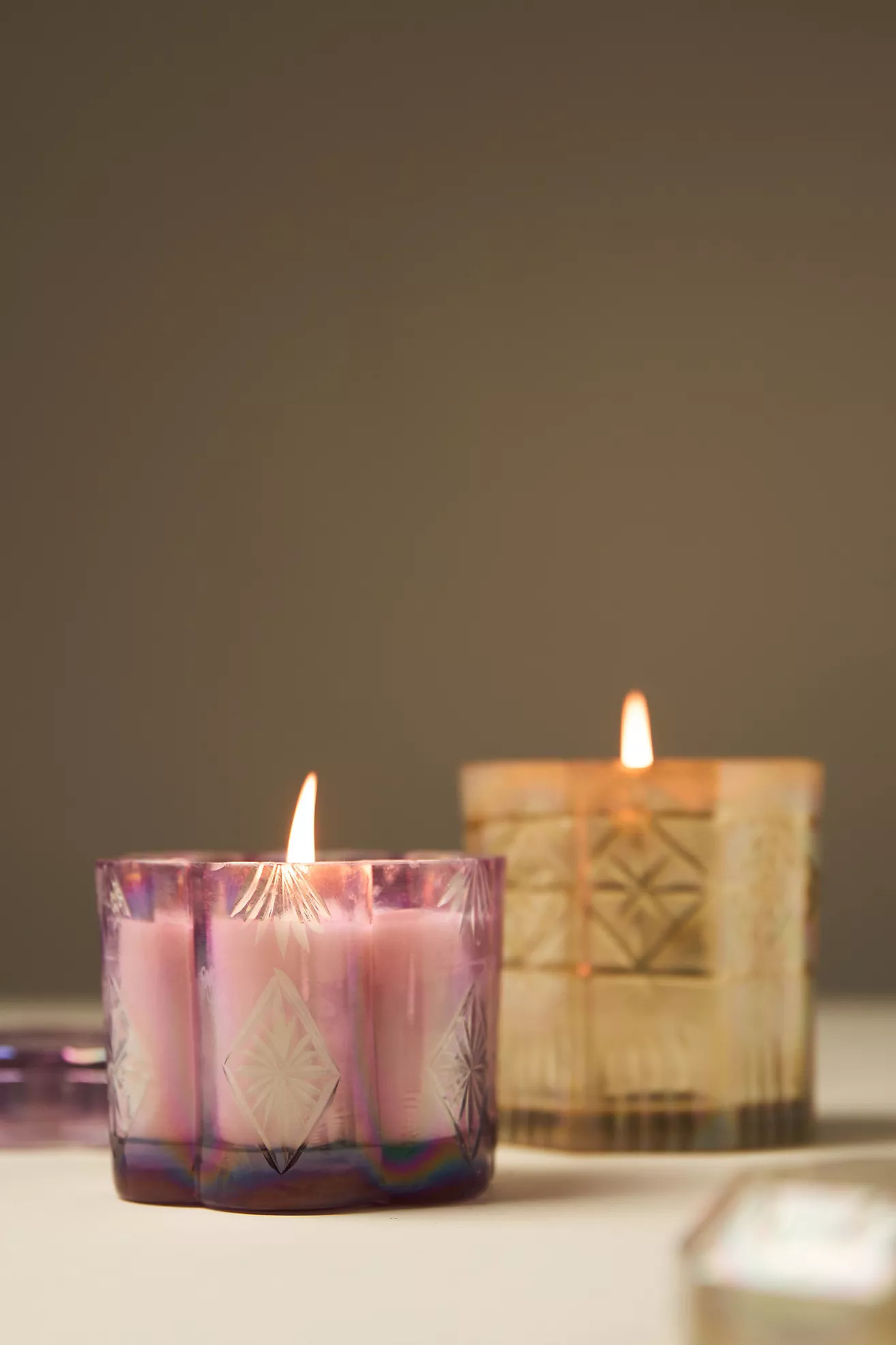 Luna Woody Violet Cypress Glass Jar Candle | Anthropologie (US)