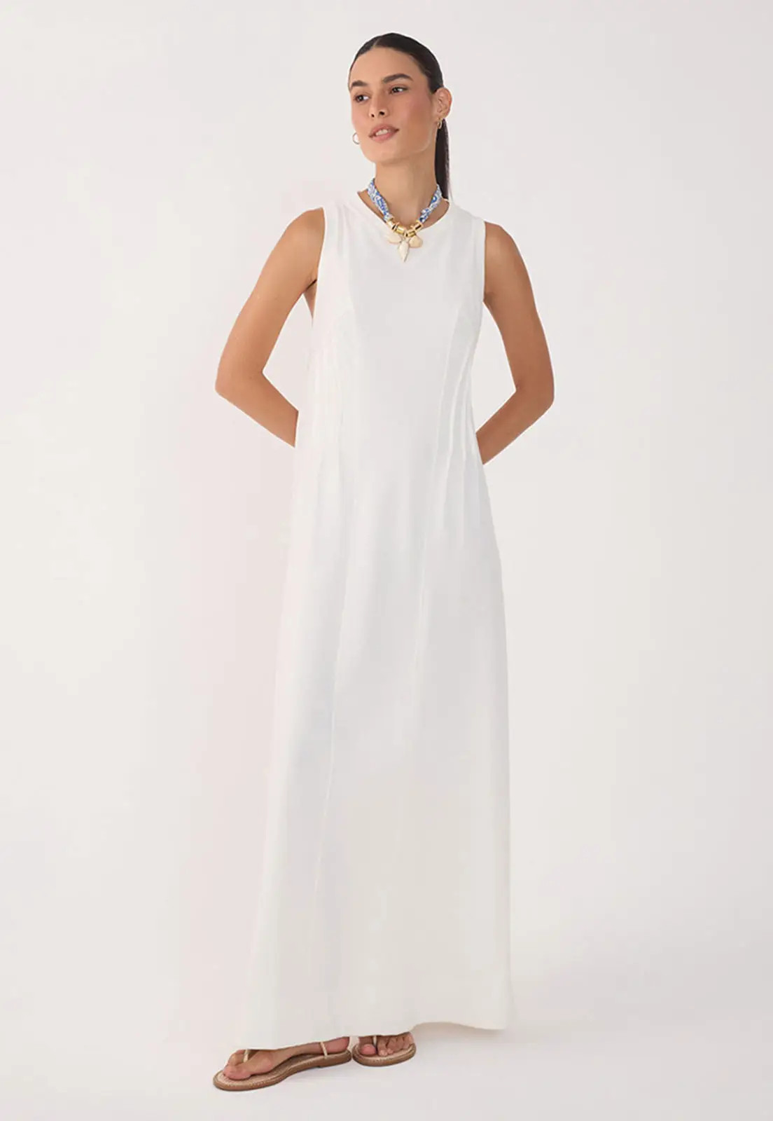 Vestido Dress To Longo Recorte Branco | Dafiti (BR)