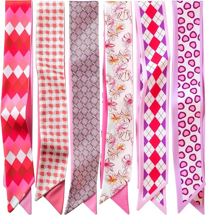 ZXZH 6 Pack Fashion Scarves for Women, Versatile Boho Head Scarf, Satin Scarf for Hair, Neck, Wri... | Amazon (US)
